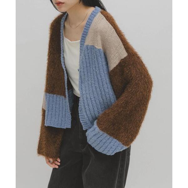 「KBF」 ニットカーディガン ONE ブルー系その他 レディース