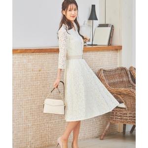 「LAISSE PASSE」 7分袖ワンピース 38 ベージュ レディース