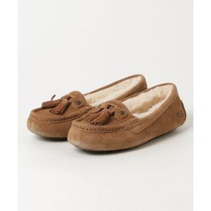 「UGG」 モカシンシューズ 24cm ブラウン レディース