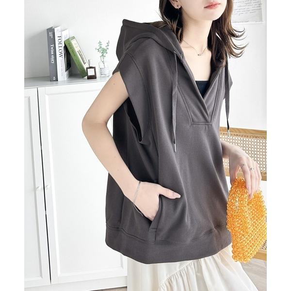 「Java」 スウェットカットソー LARGE チャコールグレー レディース