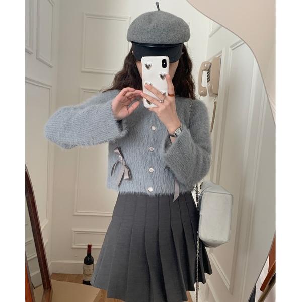 「by muni:r」 ニットカーディガン FREE グレー レディース