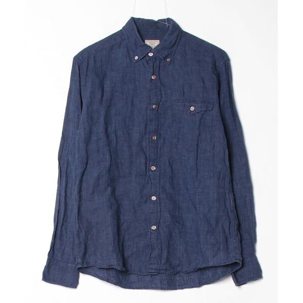 「green label relaxing」 長袖シャツ SMALL ネイビー メンズ