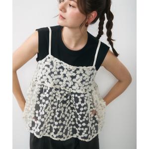 キャミソール ジャガード花柄シアービスチェ/キャ...の商品画像