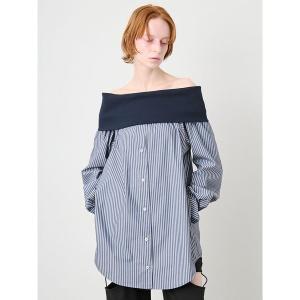ブラウス シャツ Off Shoulder Shirt Tunic/オフショルダーシャツチュニック レディース