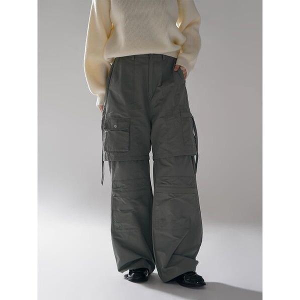 ワイドパンツ カーゴパンツ FAKE LAYERED CARGO WIDE PANTS レディース