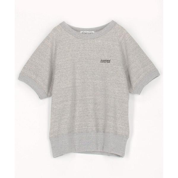 トレーナー スウェット Americana/アメリカーナ ワンポイントロゴ刺繍 ショートスリーブ ラ...