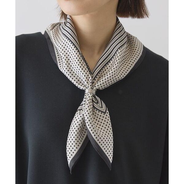 スカーフ バンダナ 「リングSET」ドット柄スカーフ レディース