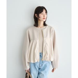 ブルゾン アウター 異素材MIXバルーンブルゾン レディース