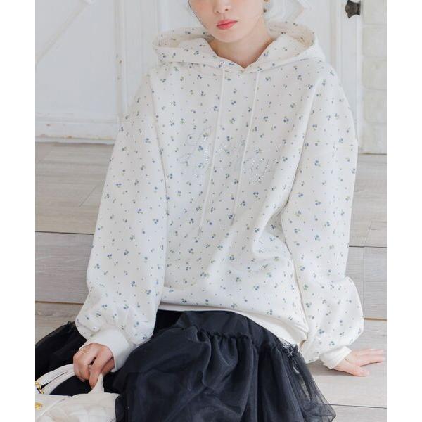 パーカー ビジューロゴBIGフーディー レディース