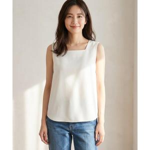タンクトップ ノースリーブ 「2WAY」サテン タンクトップ レディース
