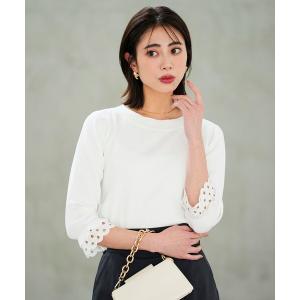 ニット セーター 「好印象ブライトニット」レースポイント プルオーバー レディース