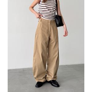 ワイドパンツ パンツ El mar　サイドシームコットンパンツ レディース