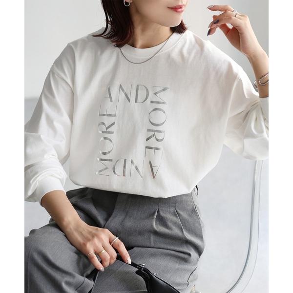 tシャツ 「イージーケア」スクエアロゴプリントロンT レディース