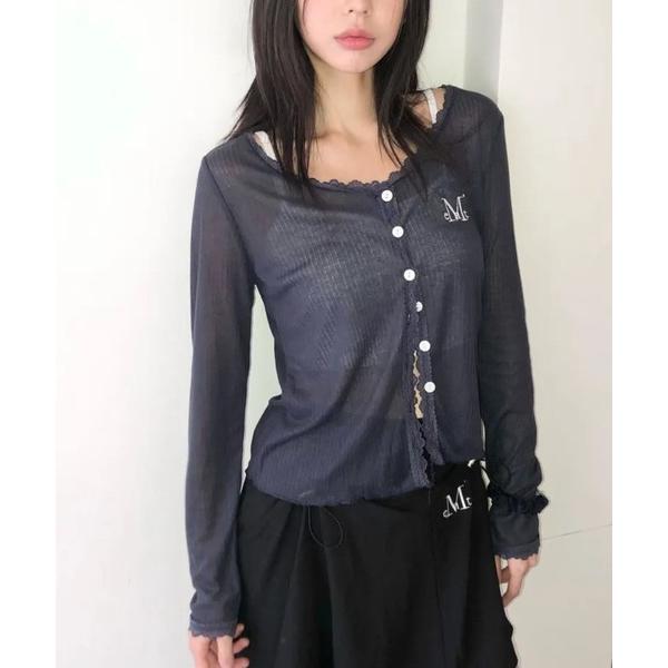 カーディガン MUCENT／DELLAレースカーディガン レディース