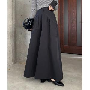 スカート 「低身長サイズあり」切替コットンフレアスカート