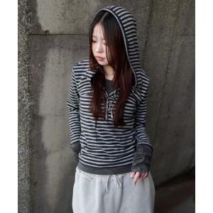 tシャツ ボーダーレイヤードロンT レディース