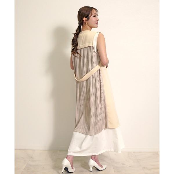 ベスト ジレ ロングジレ レディース ノーカラー ロングベスト ジレ ベスト 体型カバー 春秋 レデ...