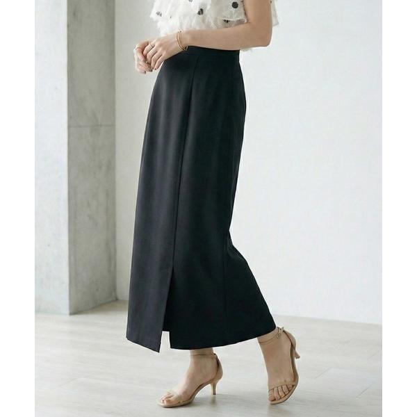 スカート スリット ナロースカート タイトスカート ストレッチ セミタイト Iライン ロングスカート...