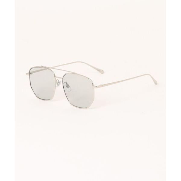 サングラス メタルフレーム ツーブリッジ アビエーターシェイプ カラーレンズ サングラス UVカット...