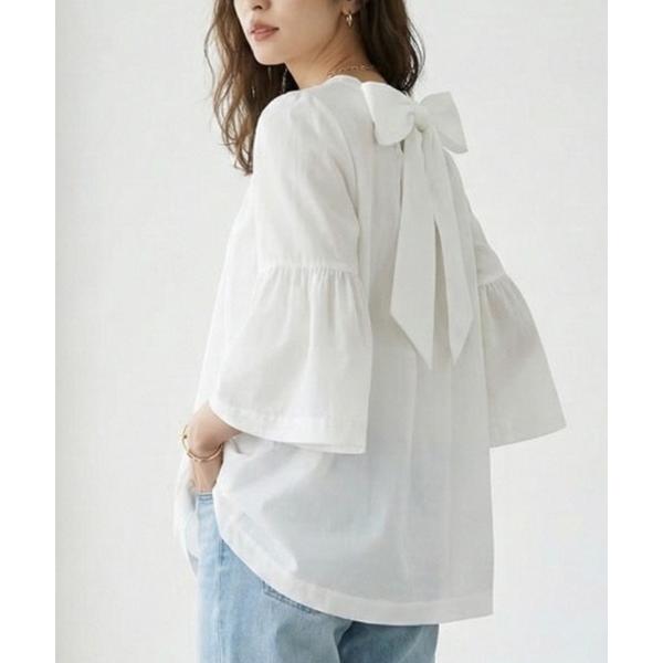 ブラウス シャツ リボンボウタイブラウス フレア袖ブラウス 3WAY オフィスカジュアル きれいめ ...