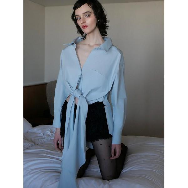 ブラウス シャツ Waist-Tie Cotton Shirt レディース