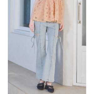 ジーンズ デニム デニムパンツ 「身長別デニム」スリットタイトデニムパンツ　654878 レディース