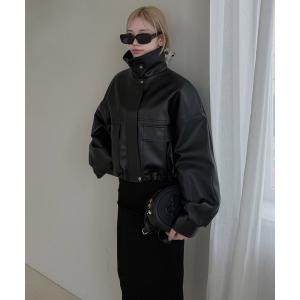 レザージャケット ライダース アソートオーバーショートジャケット レディース