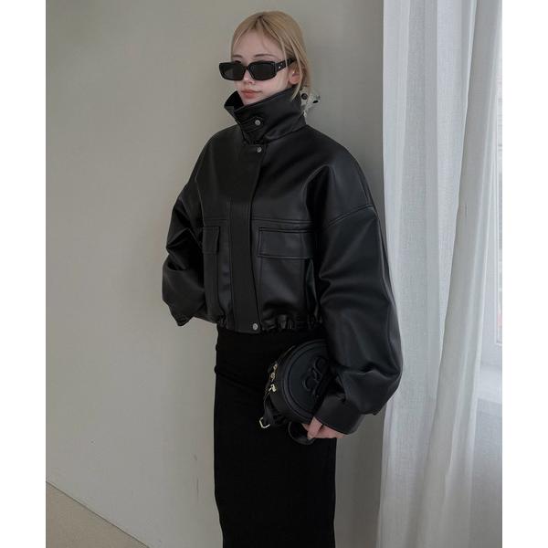 レザージャケット ライダース アソートオーバーショートジャケット レディース