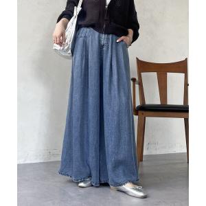 パンツ タックワイドフレアパンツ レディース