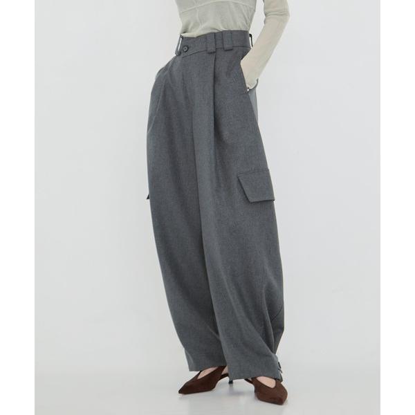ワイドパンツ スラックス パンツ 「STUDIOUS/ステュディオス」Barrel Leg Carg...