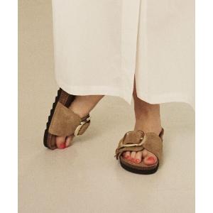 サンダル 「VINILO/ヴィニーロ」スウェードバックルフリンジサンダル レディース