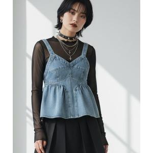 ブラウス シャツ デニムビスチェ「DIP IN CHOCOLATE」 レディース