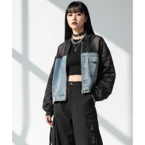 ジャケット テーラードジャケット デニムコンビネーションブルゾン「DIP IN CHOCOLATE」 レディース