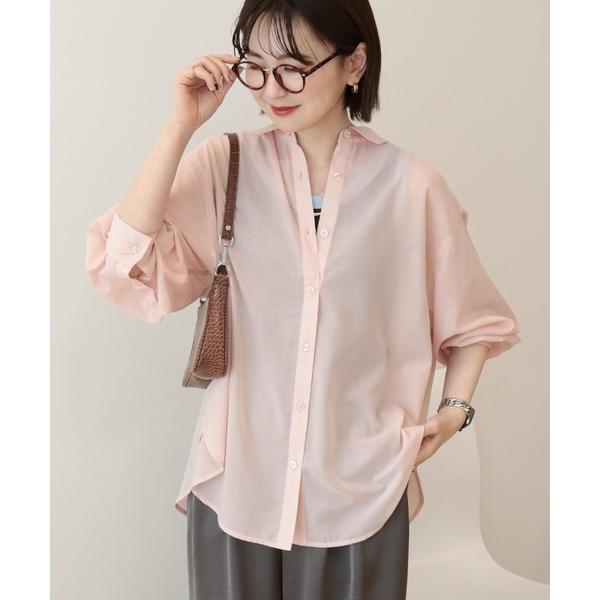 ブラウス シャツ 「イージーケア・UVカット」シアーラウンドシャツ レディース