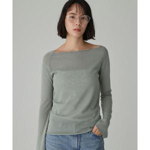 ニット セーター ボートネックハイゲージプルオーバー レディース