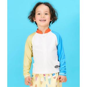 ラッシュガード 「UVカット」バイカラーラッシュガード キッズ 子供 男の子