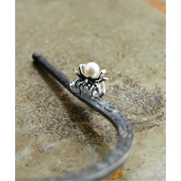 ピアス SV925 天然淡水パール スパイダーモチーフ ピアス メンズ レディース