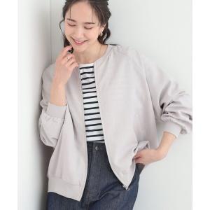 ブルゾン アウター 麻調リブブルゾン レディース