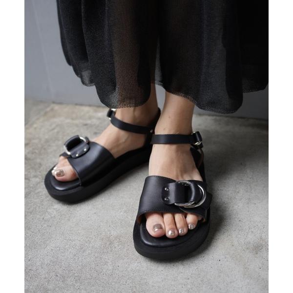 「CAMINANDO」 フラットサンダル 6 ブラック レディース