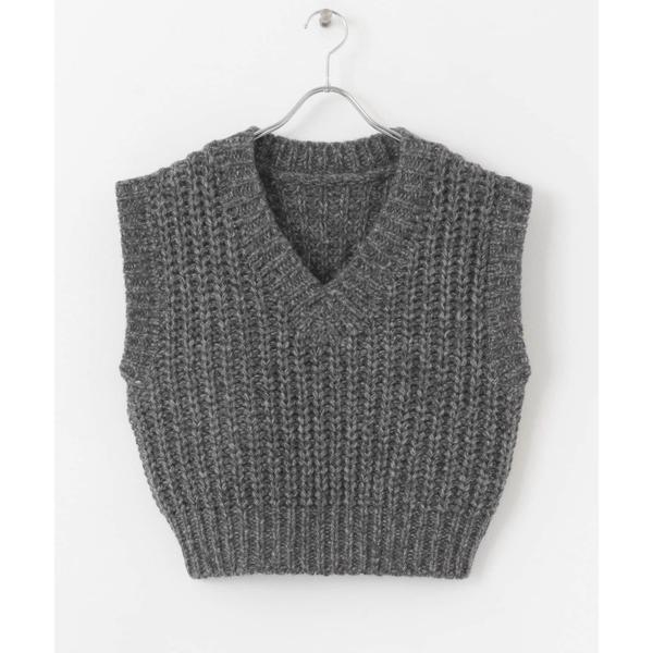 「KBF」 ニットベスト ONE グレー レディース