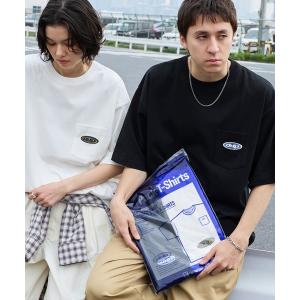 tシャツ ddp/ディーディーピー 別注 2パック ロゴ刺繍 ルーズ 半袖Tシャツ メンズ レディース