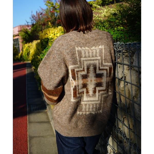 「PENDLETON」 ニットカーディガン MEDIUM モカ メンズ