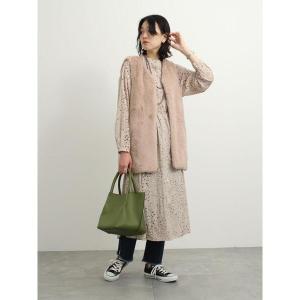 「Samansa Mos2 blue」 長袖ワンピース F ベージュ レディース