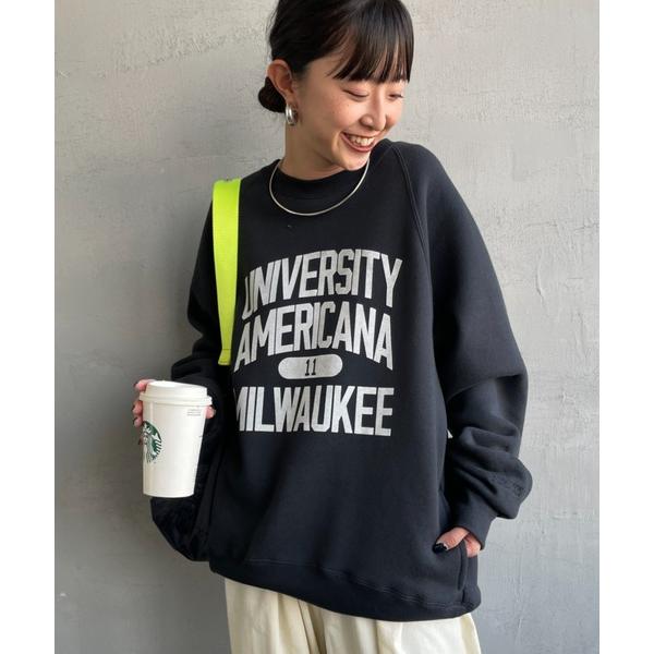 「AMERICANA」 スウェットカットソー ONE SIZE ブラック レディース
