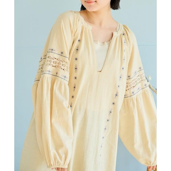 「Crisp」 長袖ワンピース FREE アイボリー レディース