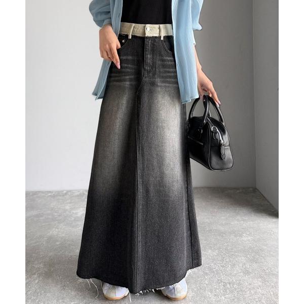 「Java」 デニムスカート MEDIUM ブラック レディース