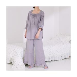 パジャマ ルームウェア モイスト コットンパジャマ グレー レディース