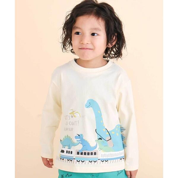 tシャツ 恐竜プリントヒレ付き天竺長袖Ｔシャツ(80~130cm) キッズ 子供服 男の子
