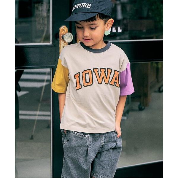 tシャツ 「リンク」ロゴアップリケ半袖Tシャツ キッズ 子供服 男の子 女の子