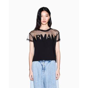 美品 エンポリオアルマーニ 半袖Tシャツ レディース ブラック サイズL EMPORIO ARMANI (エンポリオアルマーニ) レディース Tシャツ 半袖 EA7